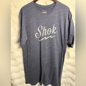 SHOK Script Logo Tee Navy Blue Men’s Large NWT Graphic Casual Shirt